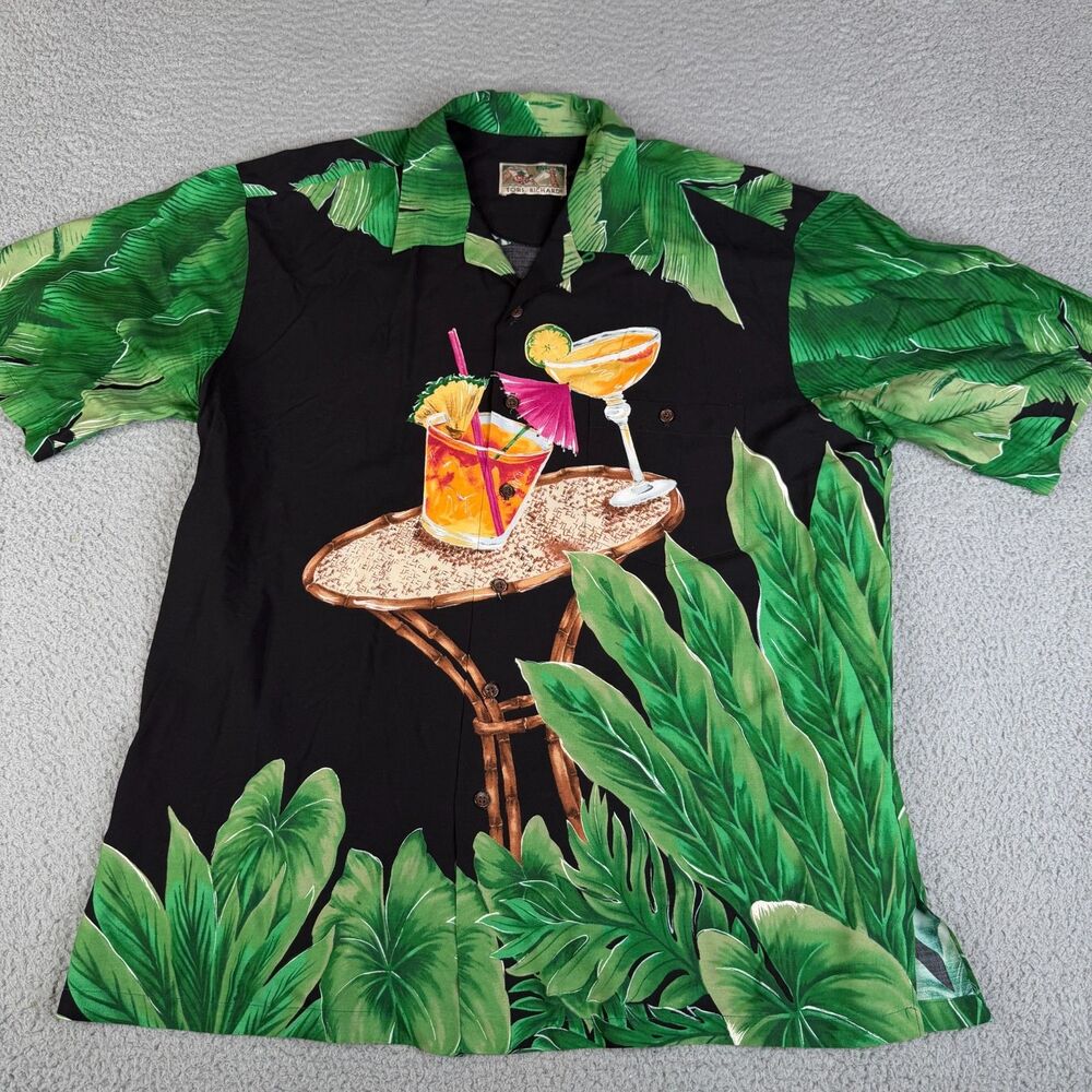 VTG TORI RICHARD Shirt Mens Extra Large Hawaiian Cocktail Bamboo Aloha Y2K USA